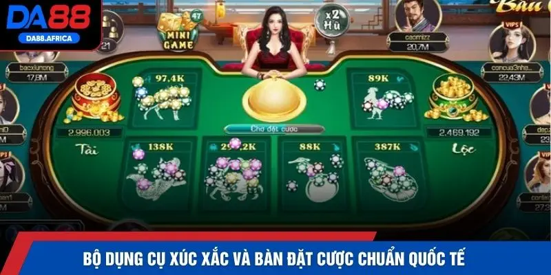Bộ dụng cụ xúc xắc và bàn đặt cược chuẩn quốc tế