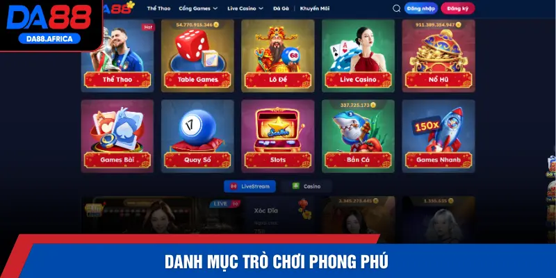 Danh mục trò chơi phong phú