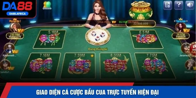 Giao diện cá cược Bầu Cua trực tuyến hiện đại