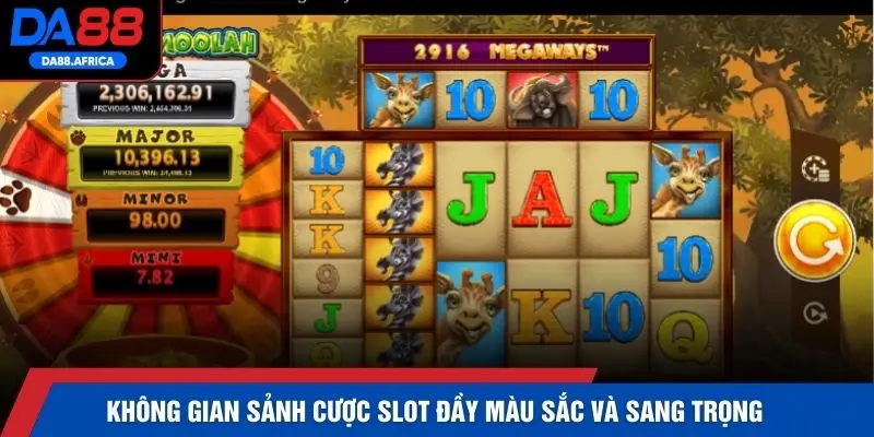 Không gian sảnh cược slot đầy màu sắc và sang trọng