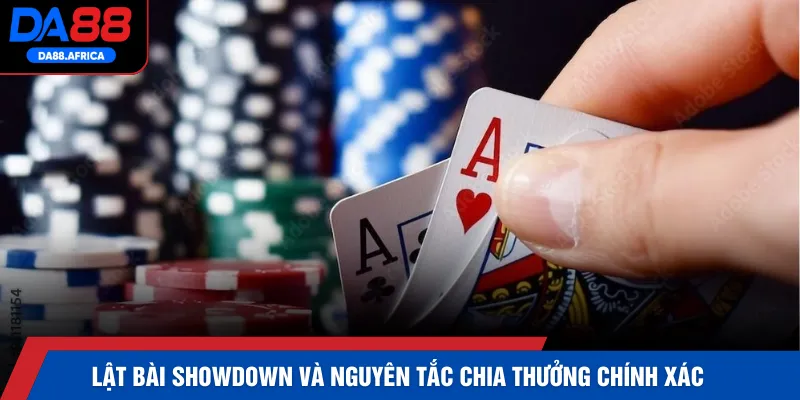 Lật bài showdown và nguyên tắc chia thưởng chính xác
