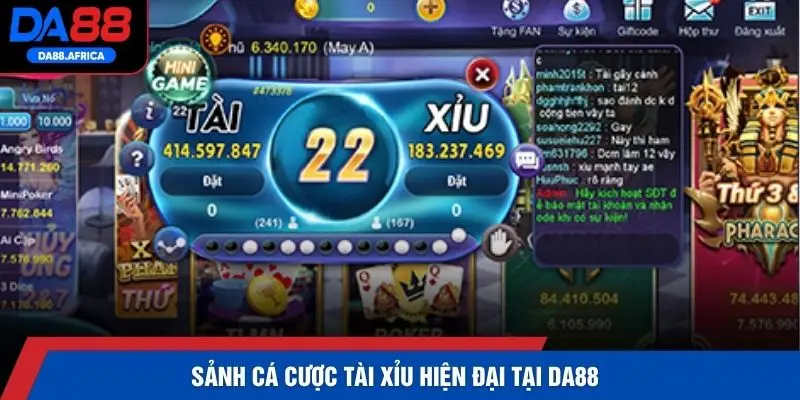 Sảnh cá cược tài xỉu hiện đại tại DA88 